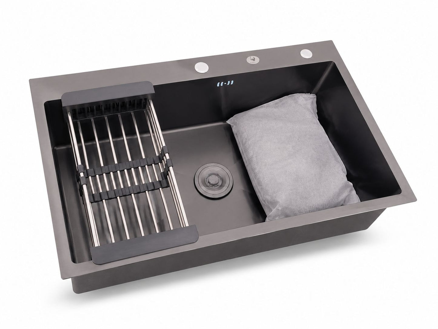 Chiuveta de bucatarie, otel inoxidabil, 80x50cm, neagra RV888818