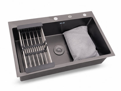 Chiuveta de bucatarie, otel inoxidabil, 80x50cm, neagra RV888818