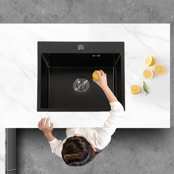 Chiuveta de bucatarie, otel inoxidabil, 60x45 cm, negru RV888817