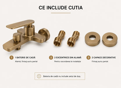 Baterie de cada, alama, fara set de dus, auriu periat RV6105BG