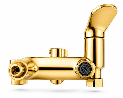 Coloana de dus, baterie incorporata,pipa pivotanta, alama, auriu lucios  RV16519GOLD