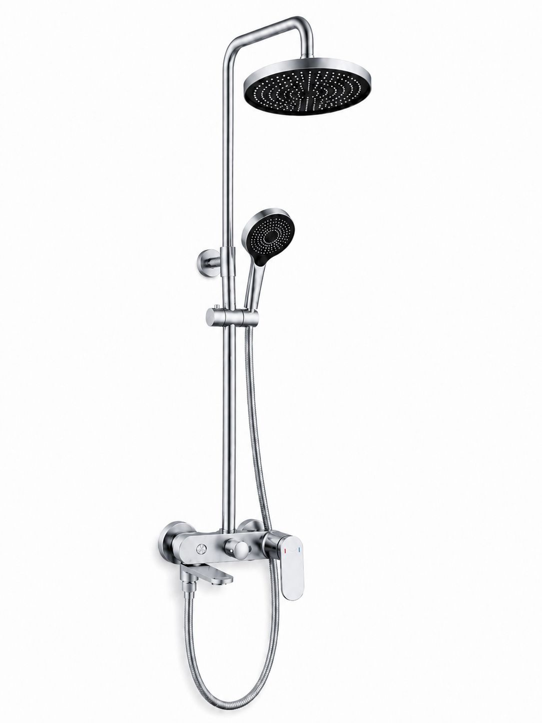Coloana de dus, baterie incorporata,pipa pivotanta, alama, crom  RV16519C