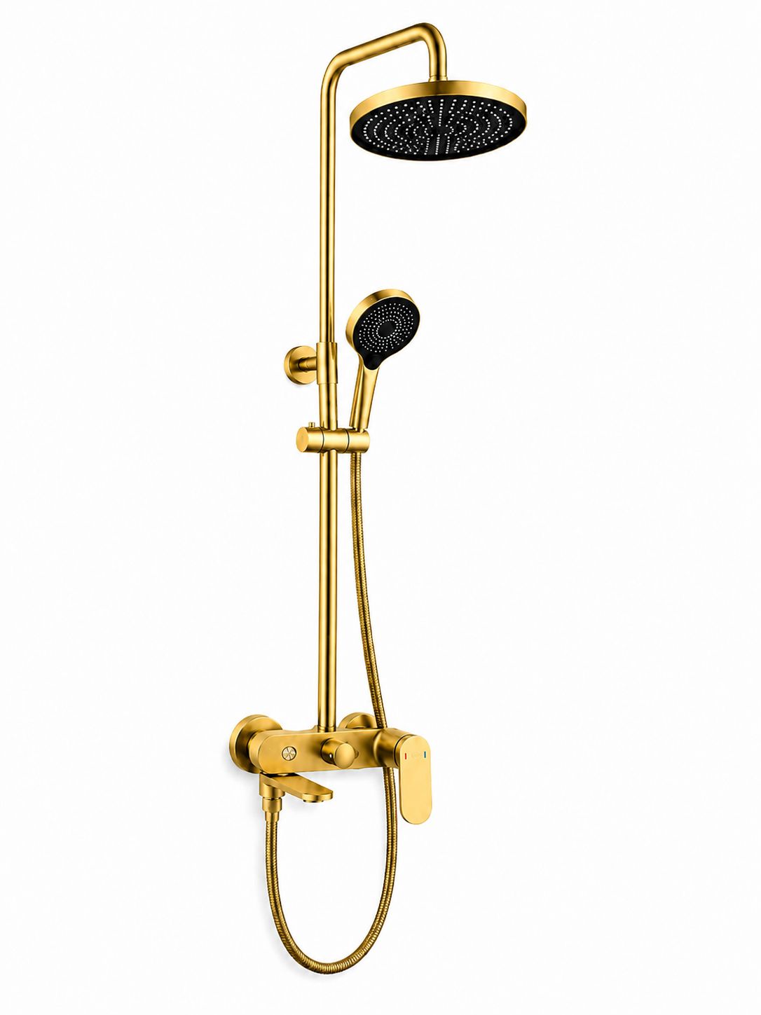 Coloana de dus, baterie incorporata,pipa pivotanta, alama, auriu lucios  RV16519GOLD