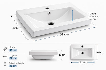 Set mobilier baie, PVC, 50x43x52 cm, negru   RVH11-500B