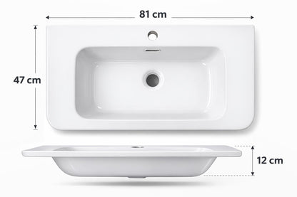Set mobilier baie, PVC, 80x46x45cm, gri     RVC2004G