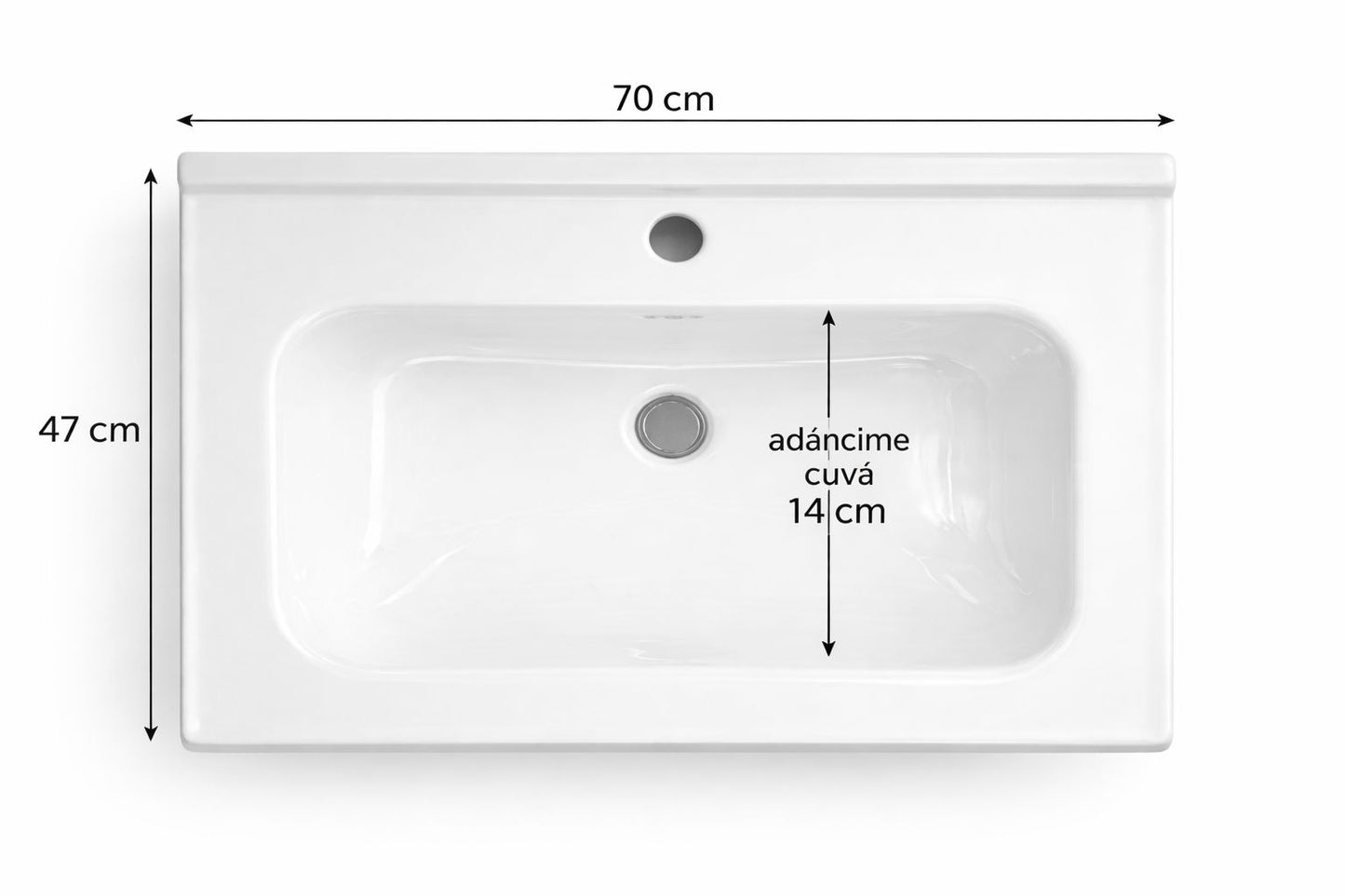 Set mobilier baie, suspendat, 70x47cm, sluminiu, sertar compartimentat, dulap oglinda 65x68x11cm, LED cu senzor, alb
