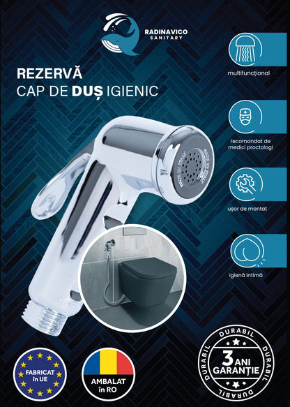 Rezerva cap de dus igienic crom, cu functie de bideu RV88884