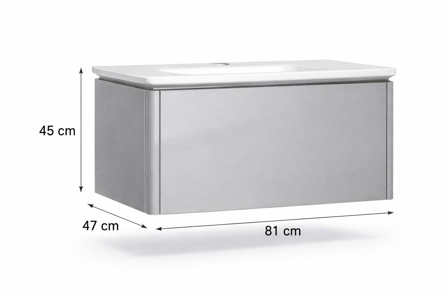 Set mobilier baie, PVC, 80x46x45cm, gri     RVC2004G