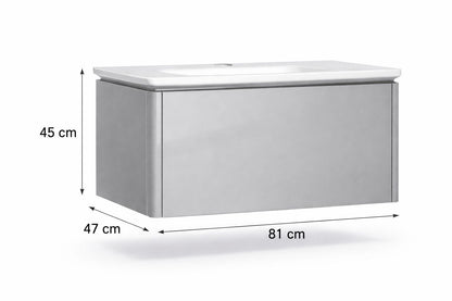 Set mobilier baie, PVC, 80x46x45cm, gri     RVC2004G