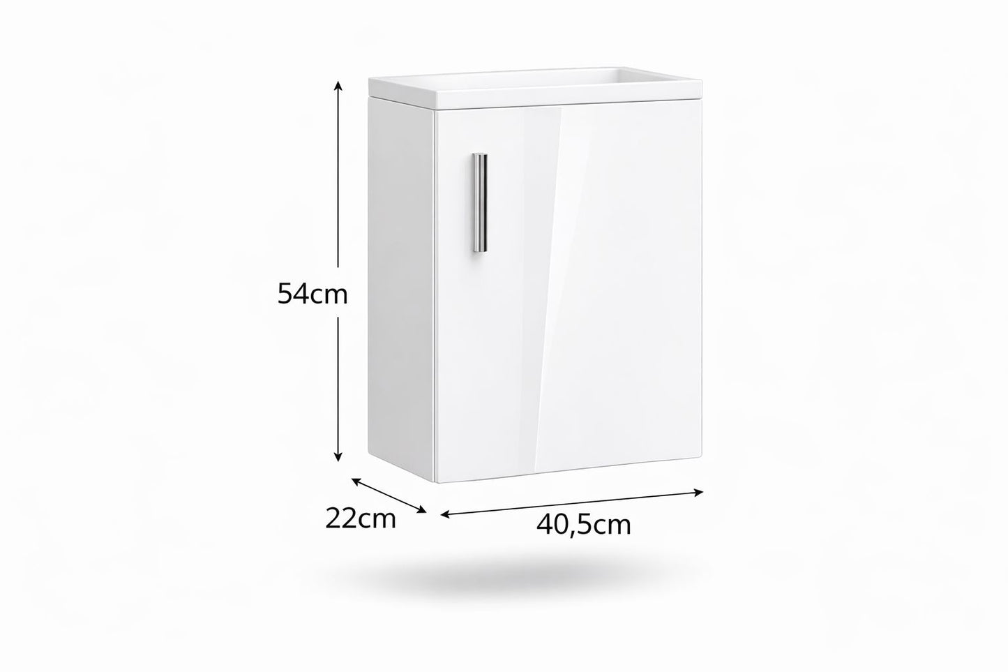 Set mobilier baie, PVC, 40x20x55cm, alb     RVH24-400W