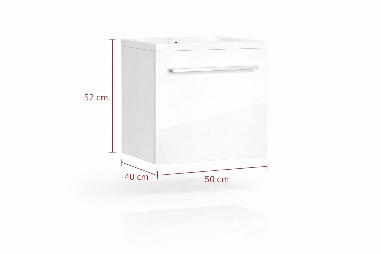 Set mobilier baie, PVC, 50x43x52 cm, alb   RVH11-500W