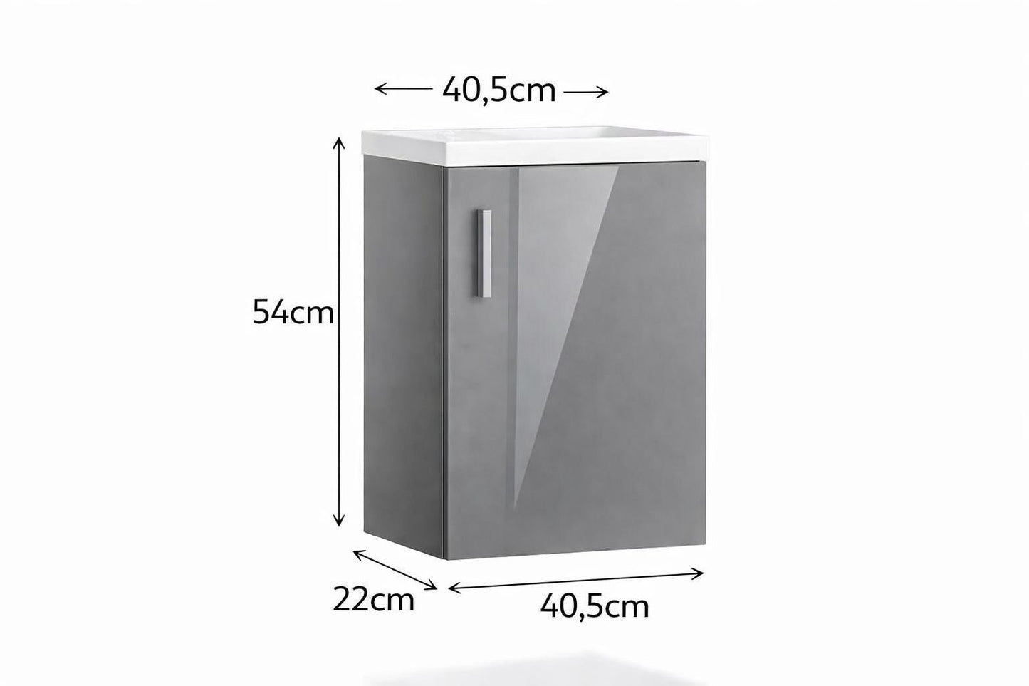 Set mobilier baie, PVC, 40x20x55cm, gri    RVH24-400G