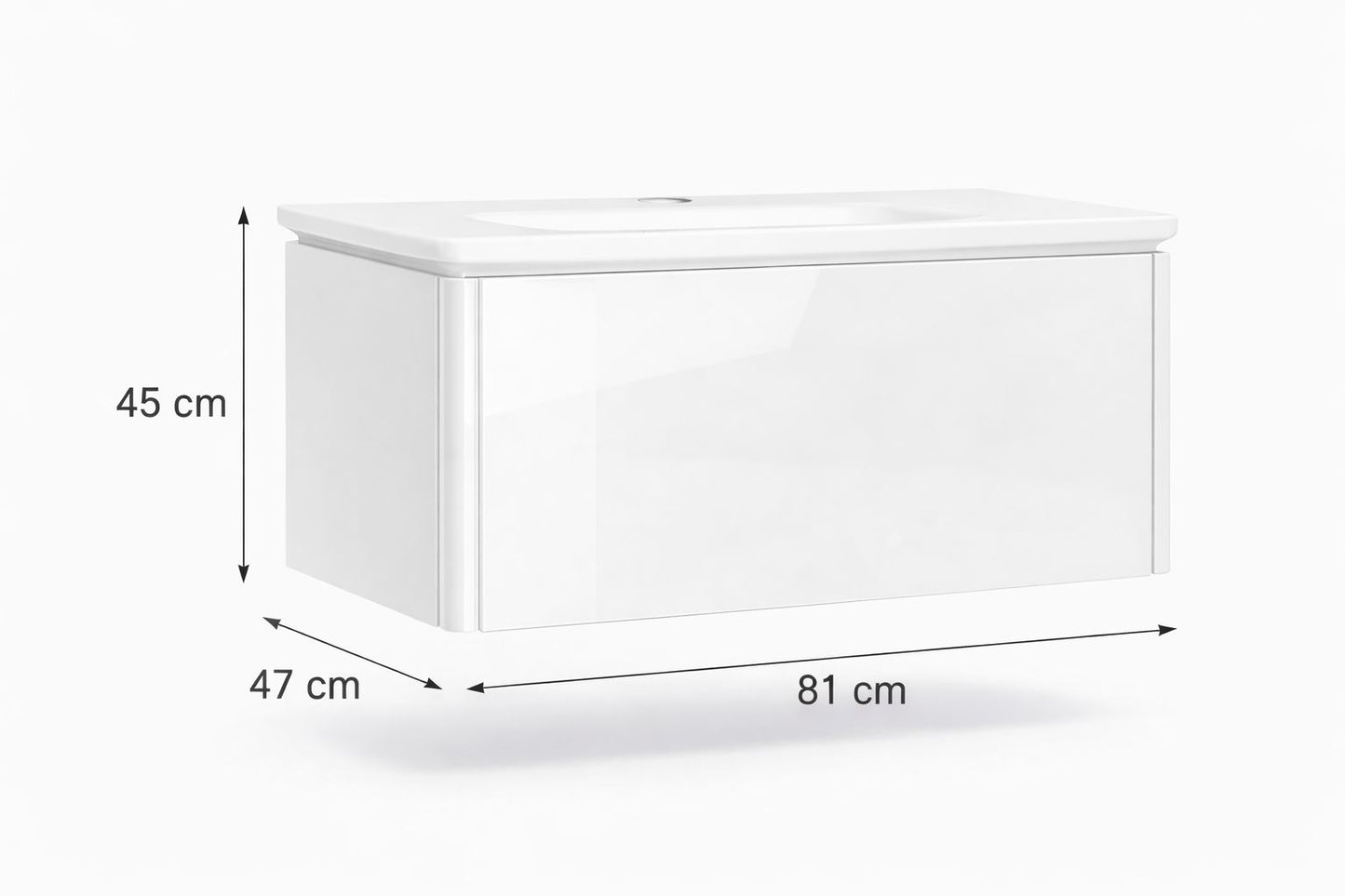 Set mobilier baie, PVC, 80x46x45cm, alb     RVC2004W