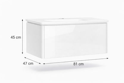 Set mobilier baie, PVC, 80x46x45cm, alb     RVC2004W