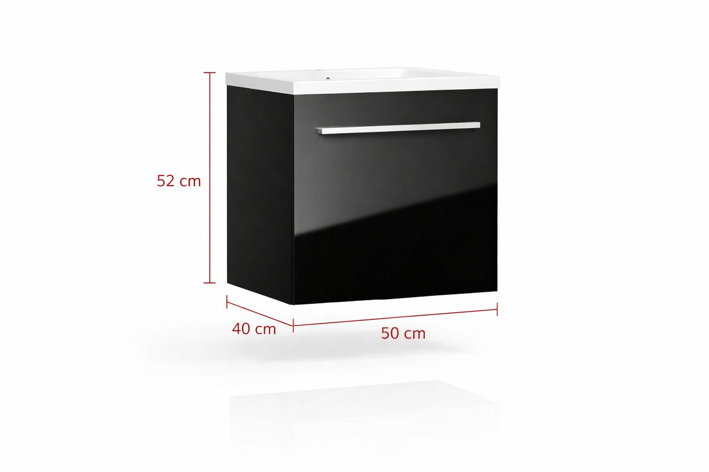 Set mobilier baie, PVC, 50x43x52 cm, negru   RVH11-500B