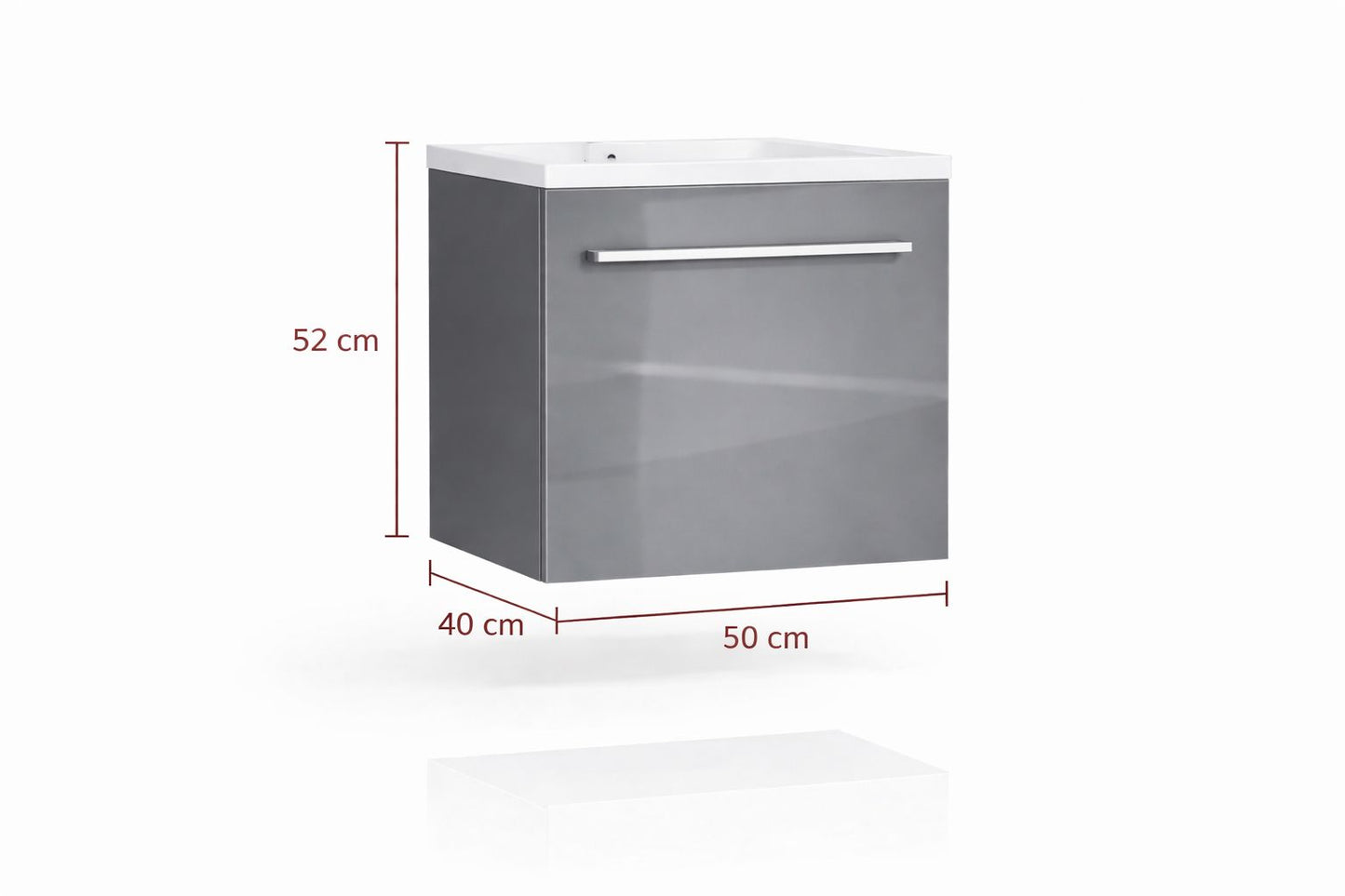 Set mobilier baie, PVC, 50x43x52 cm, gri   RVH11-500G