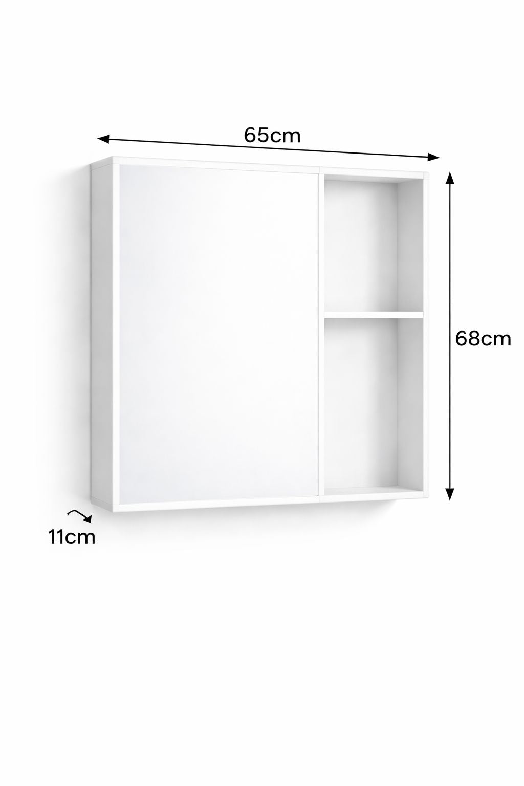 Set mobilier baie, suspendat, lavoar inclus, 70x46x41cm, aluminiu, dulap de baie cu oglinda LED, 65x68x11cm, 3 culori lumina, functie dezaburire, alb marmorat