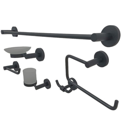 Set 6 piese accesorii baie, alama, negru RV888830