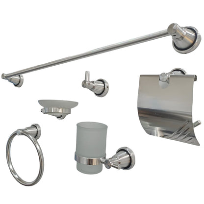 Set 6 piese accesorii baie, aluminiu, crom RV888831