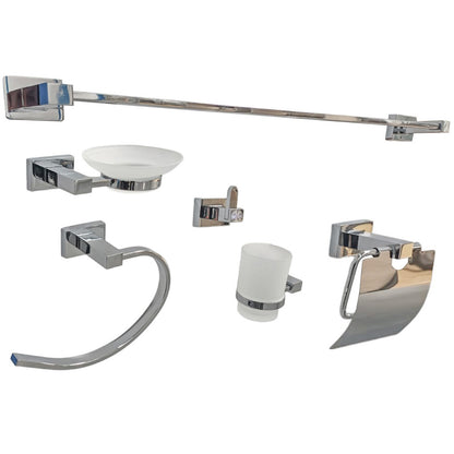 Set 6 piese accesorii baie, zinc, crom RV888837