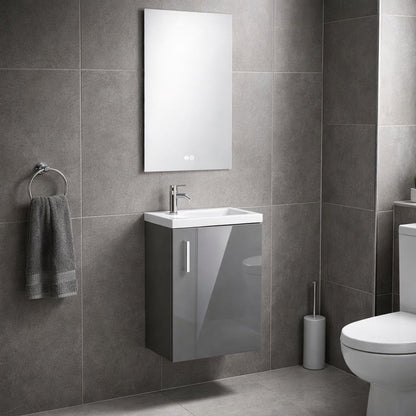 Set mobilier baie, PVC, 40x20x55cm, gri    RVH24-400G