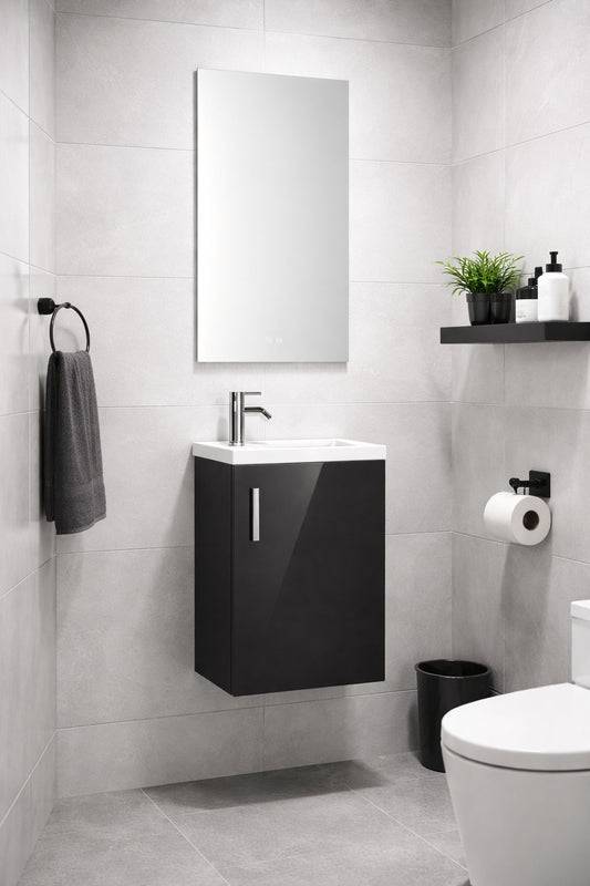 Set mobilier baie, PVC, 40x20x55cm, negru    RVH24-400B