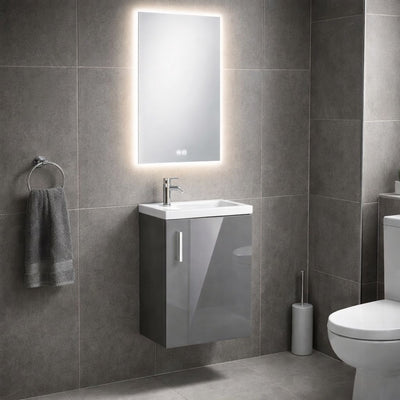 Set mobilier baie, PVC, 40x20x55cm, gri    RVH24-400G