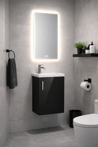 Set mobilier baie, PVC, 40x20x55cm, negru    RVH24-400B