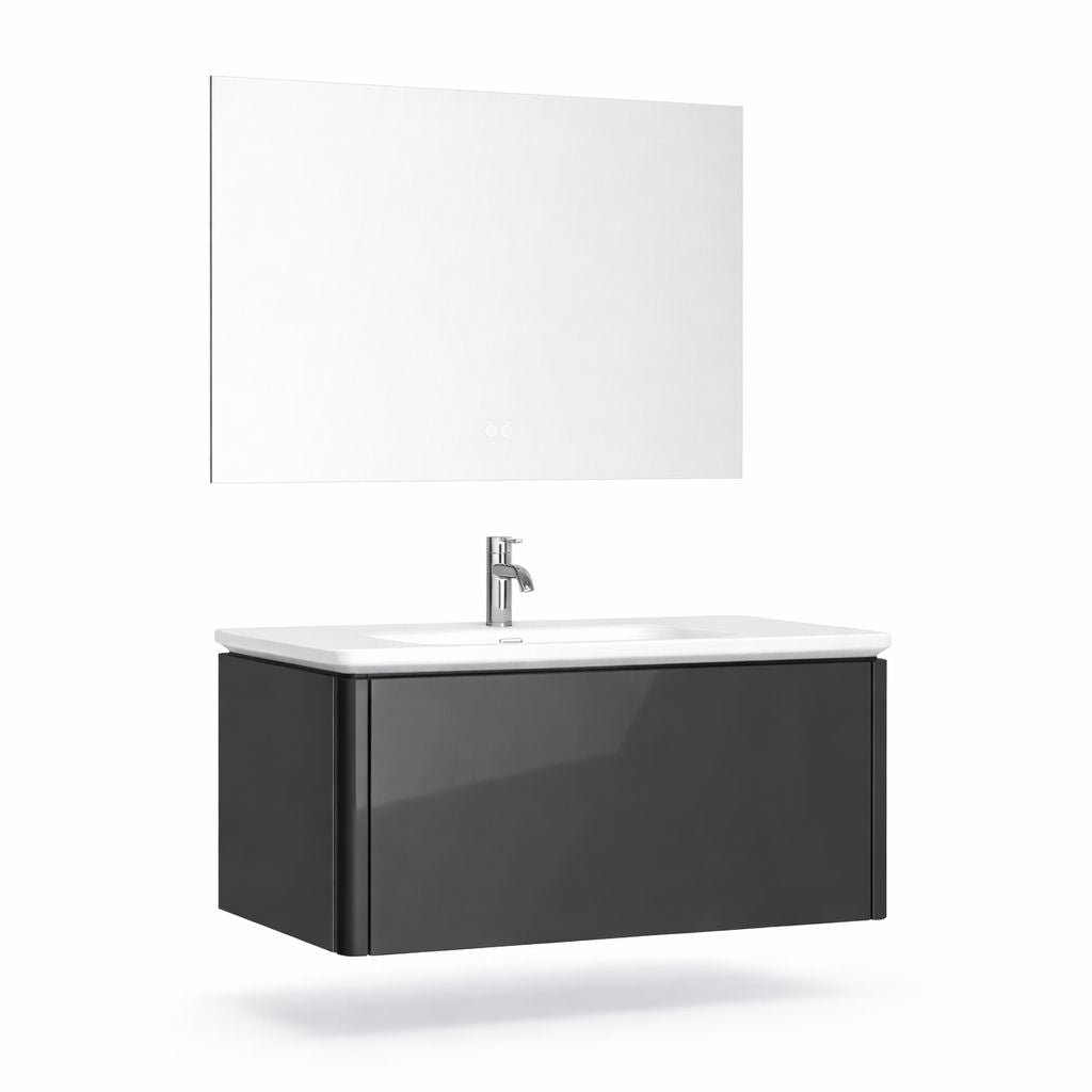 Set mobilier baie, PVC, 80x46x45cm, negru     RVC2004B