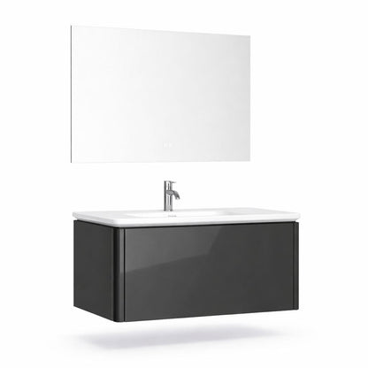 Set mobilier baie, PVC, 80x46x45cm, negru     RVC2004B