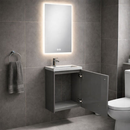 Set mobilier baie, PVC, 40x20x55cm, gri    RVH24-400G