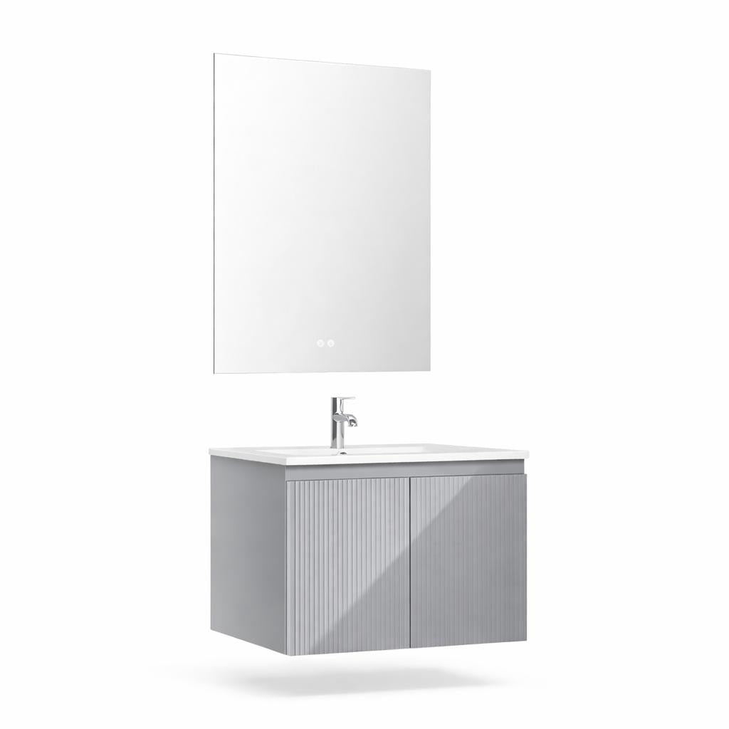 Set mobilier baie, PVC, 60x45x50cm, gri     RVC0021G