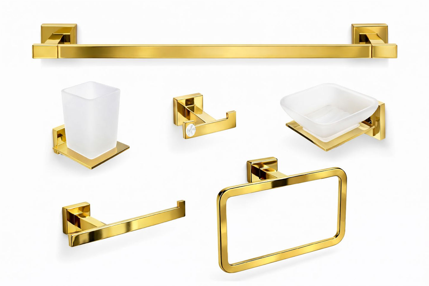 Set 6 piese accesorii, zinc, auriu lucios RV888890GOLD
