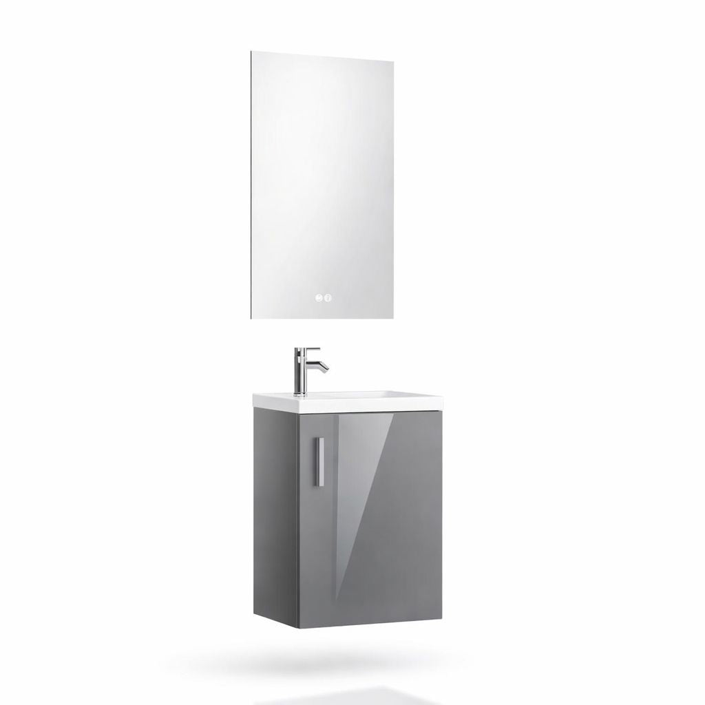 Set mobilier baie, PVC, 40x20x55cm, gri    RVH24-400G