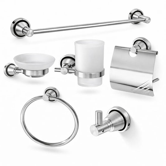 Set 6 piese accesorii baie, aluminiu, crom RV888831