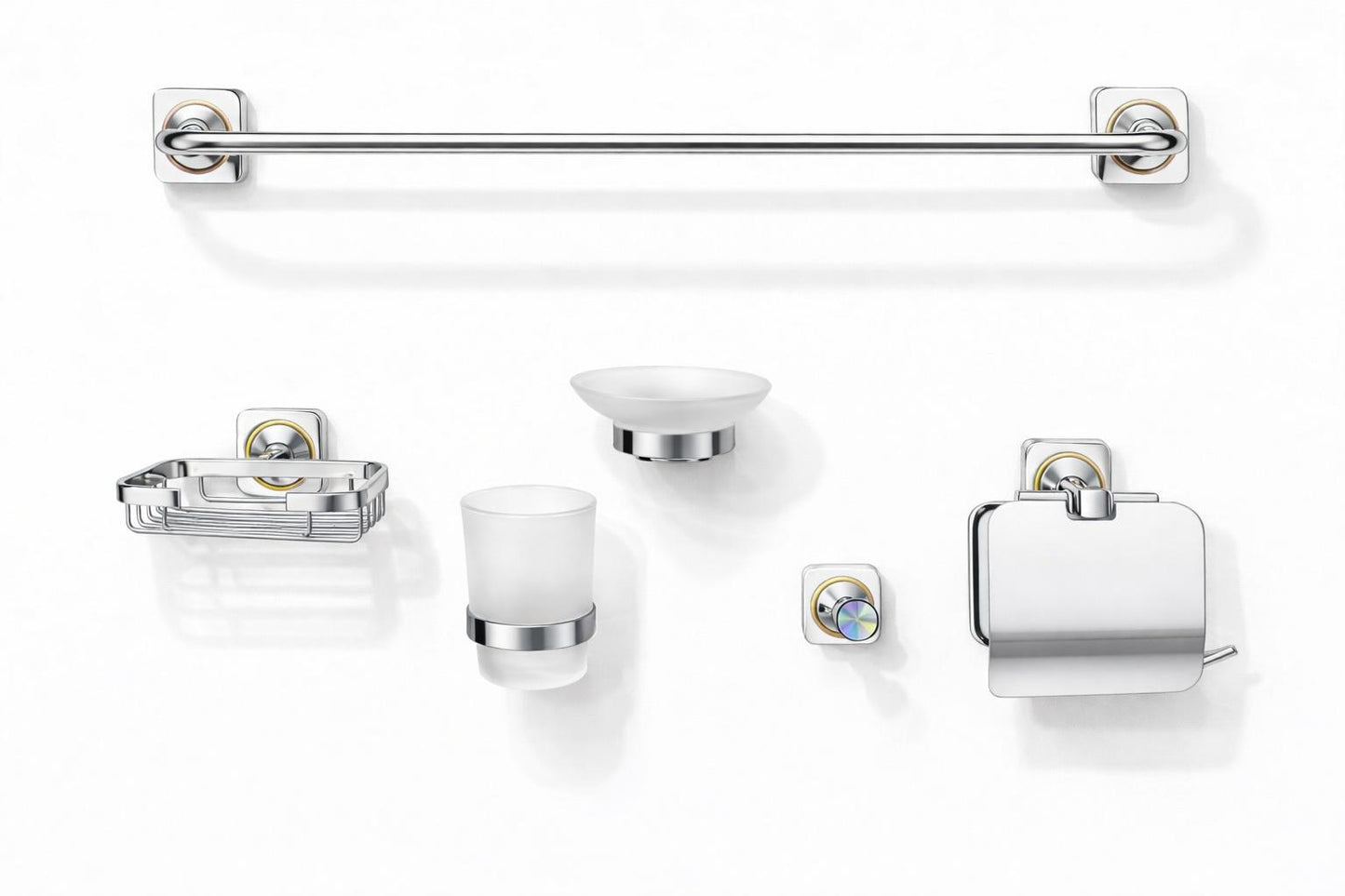 Set 6 piese accesorii baie, alama, crom RV888835