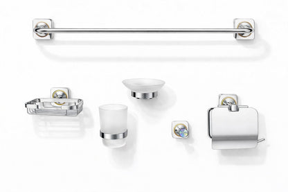 Set 6 piese accesorii baie, alama, crom RV888835