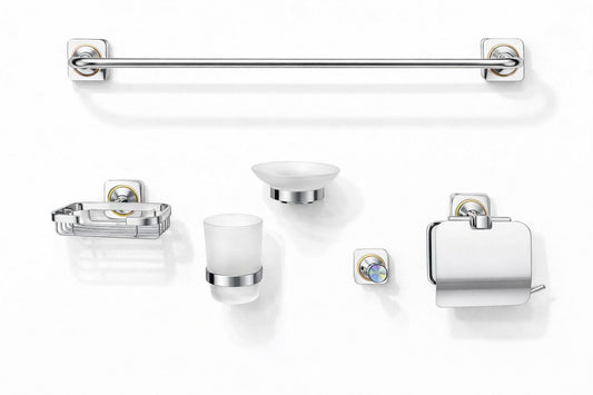 Set 6 piese accesorii baie, alama, crom RV888835