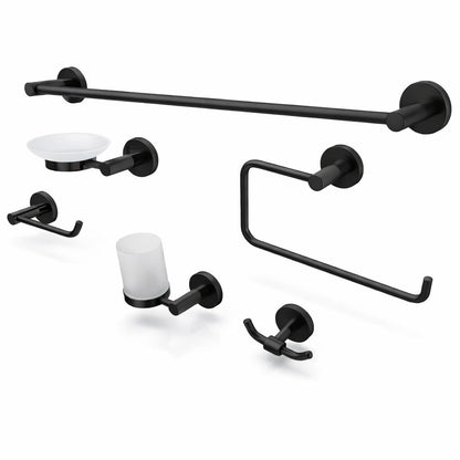 Set 6 piese accesorii baie, alama, negru RV888830