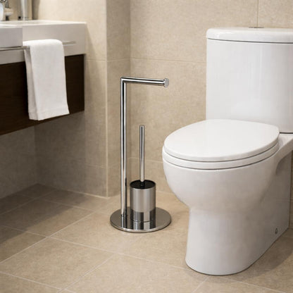 Suport hartie igienica cu perie wc, otel inxidabil, crom RV8888164C