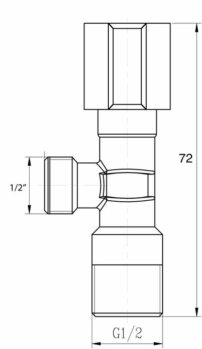Robinet coltar cu rozeta, crom, 1/2"x1/2", Italia RV888865