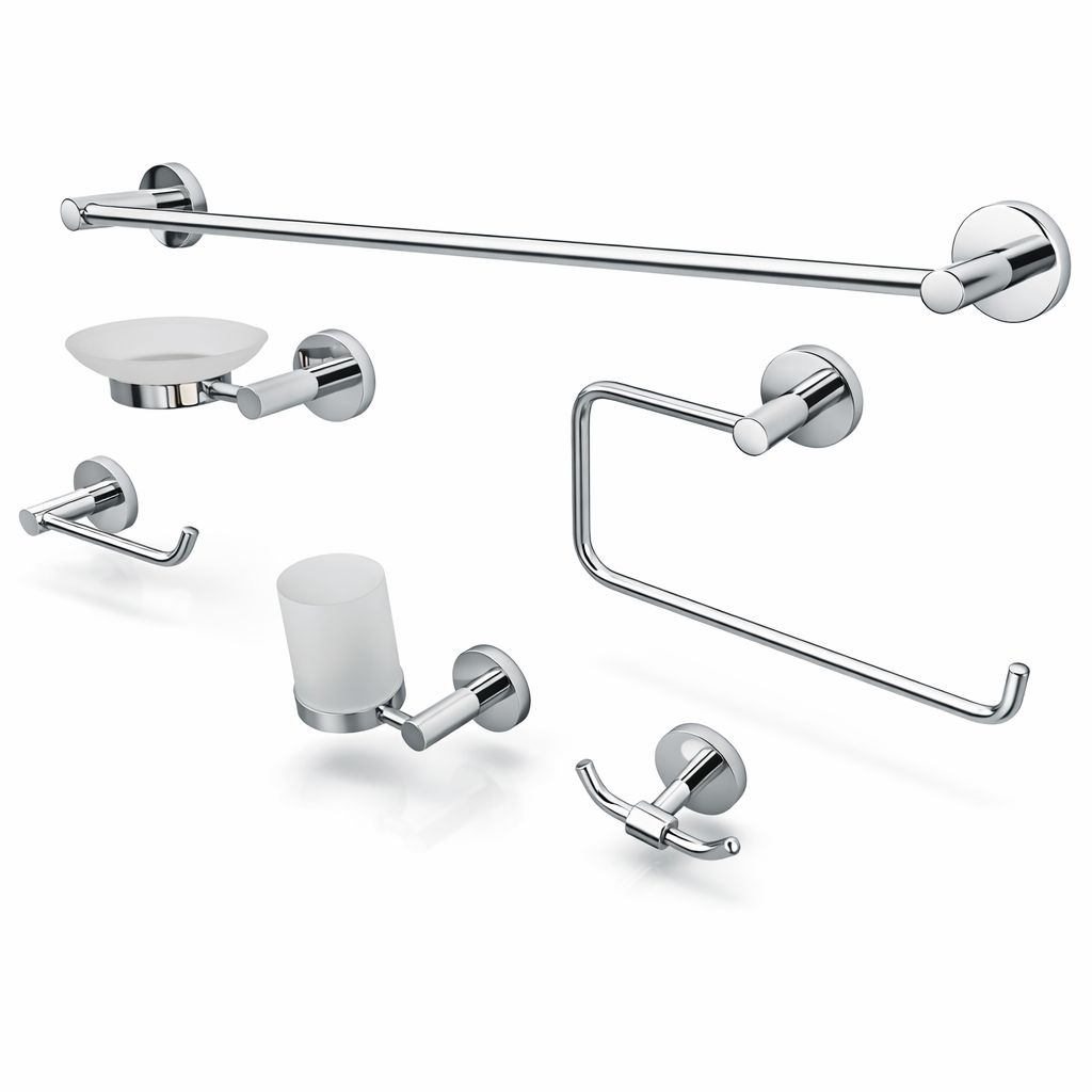 Set 6 piese accesorii baie, alama, crom RV888829